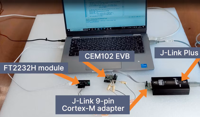 CEM102 with RSL15 testing setup
